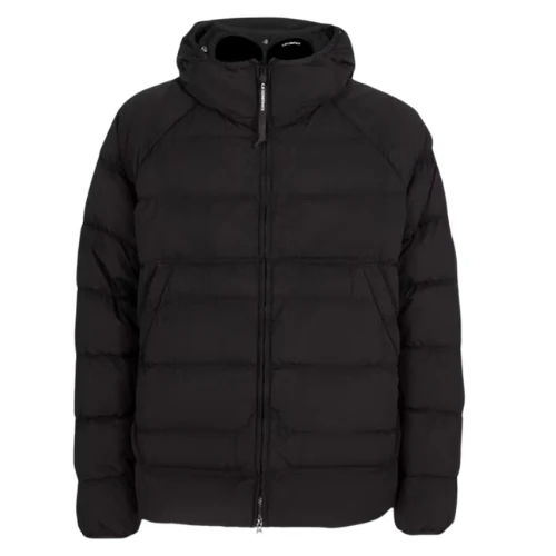 CP Company Eco-Chrome R Hooded Down Goggle Jacket Black
