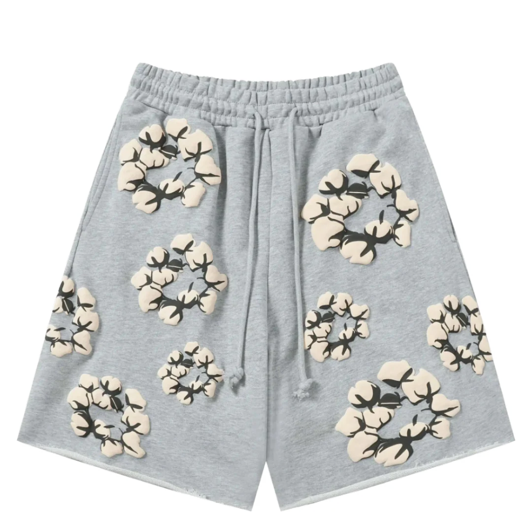 Denim Tears Beige Flowers Shorts Grey