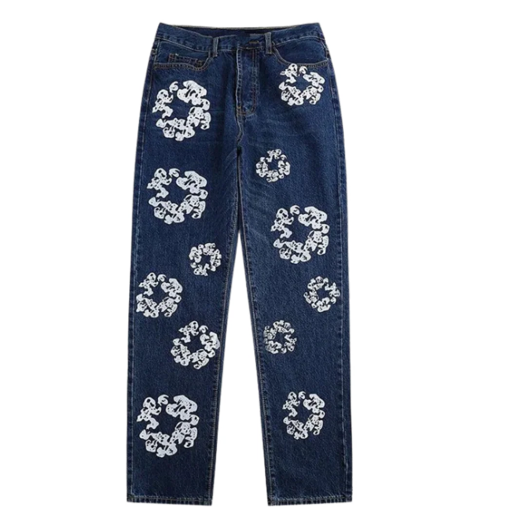 Denim Tears Jeans Navy Blue White