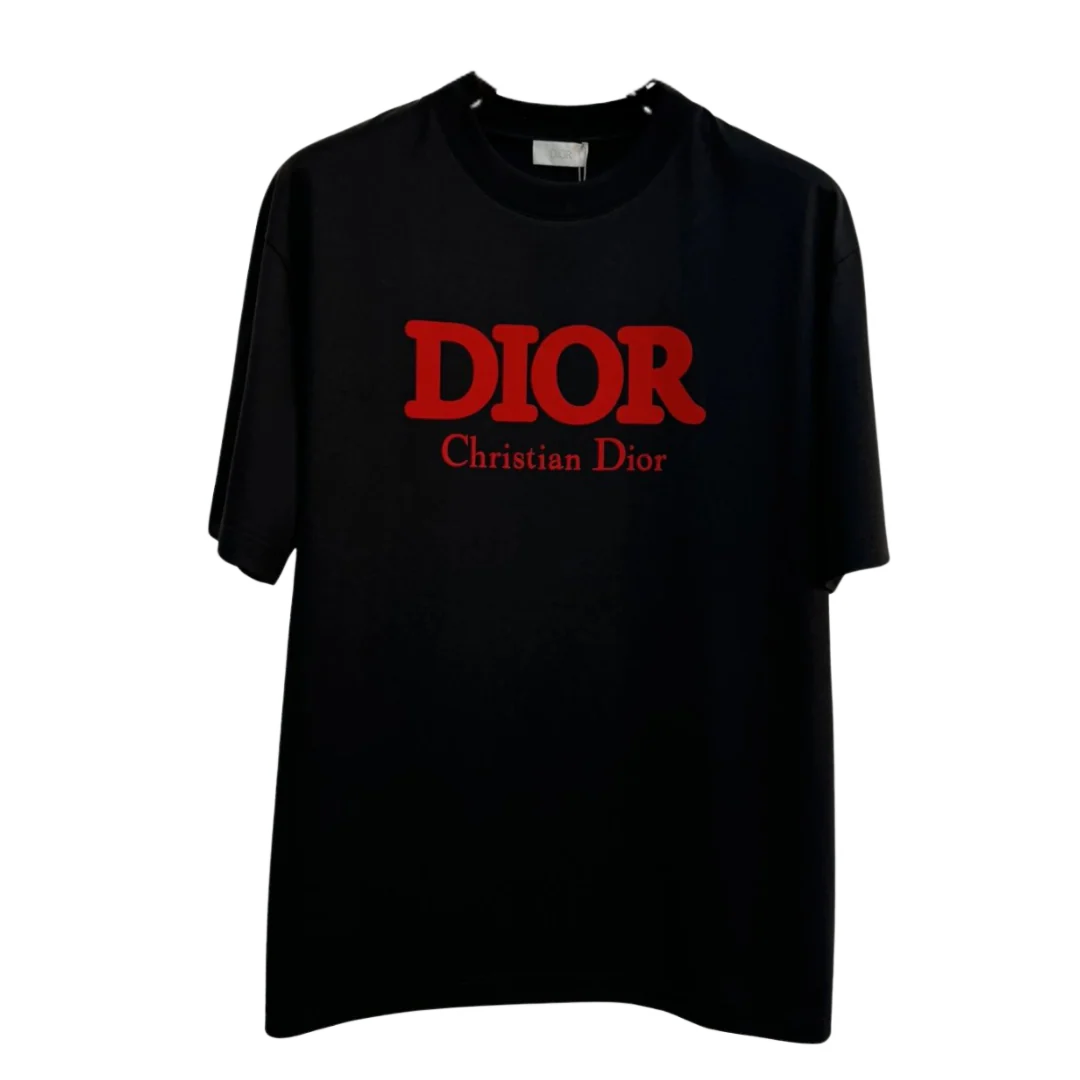Dior Red Print T-Shirt Black