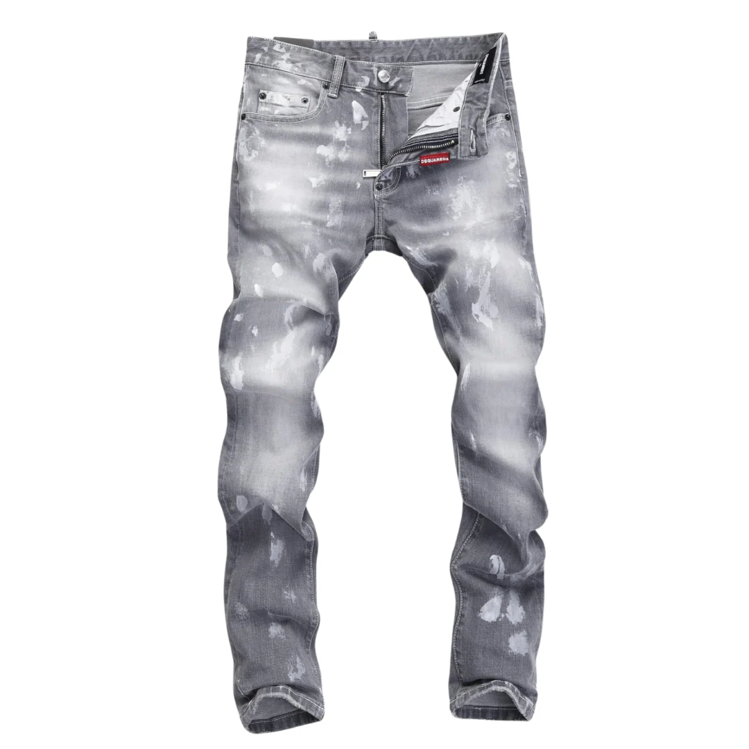 Dsquared Painted Skinny Jeans Washed Grey