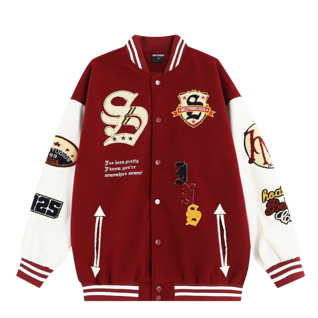 Emblem & Embroidery American Stadium Jumper Baseball Jacket Red