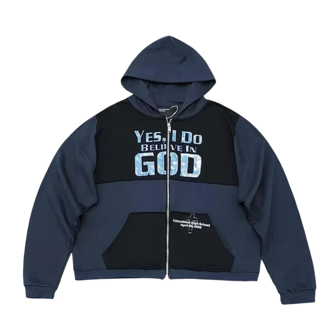 Enfant Riches Deprimes "Yes I Do Believe In God" Zipper Blue & Black