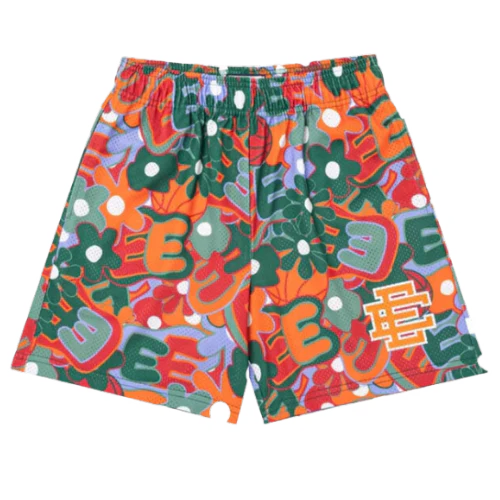 Eric Emmanuel Flower Print Shorts Orange