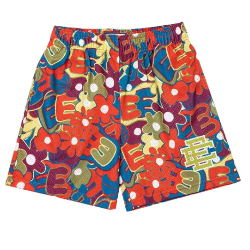 Eric Emmanuel Flower Print Shorts Red
