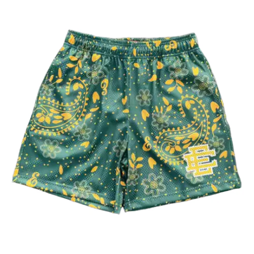 Eric Emmanuel Shorts Cashew Green Yellow