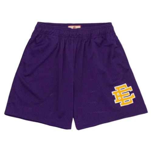 Eric Emmanuel Sports Shorts Purple Yellow Label