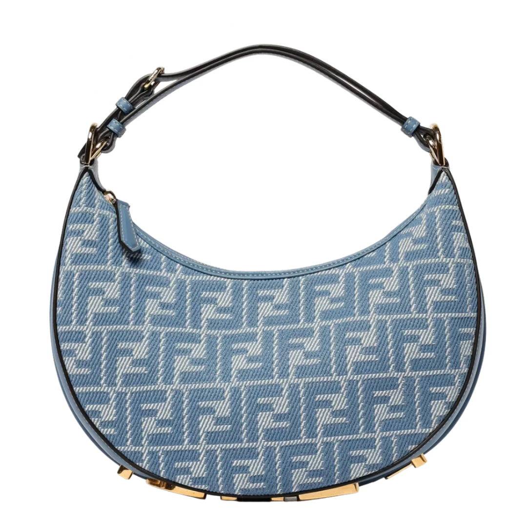 Fendi Fendigraphy Small Denim Hobo Bag