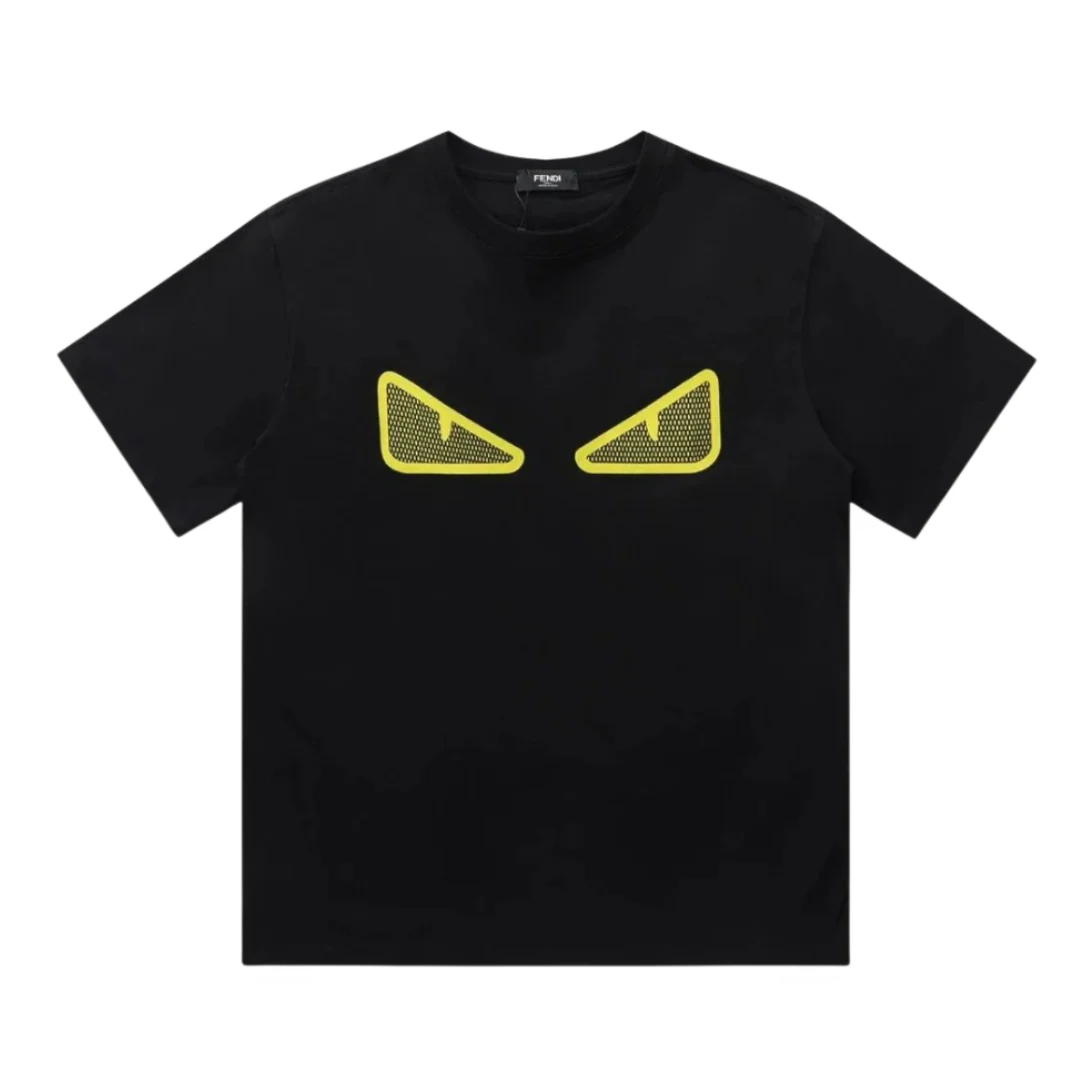 Fendi Yellow Eyes T-Shirt Black