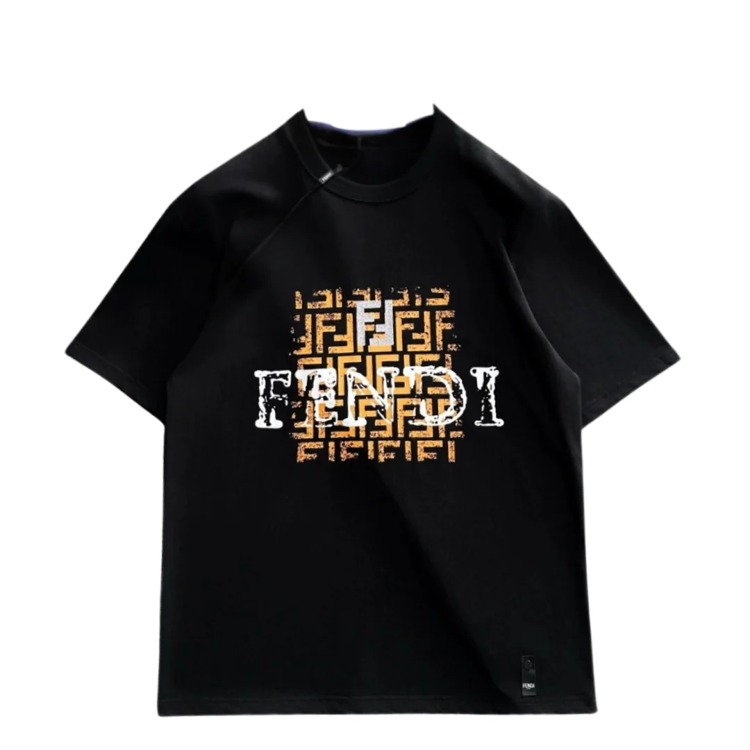 Fendi Yellow Icon T-Shirt Black