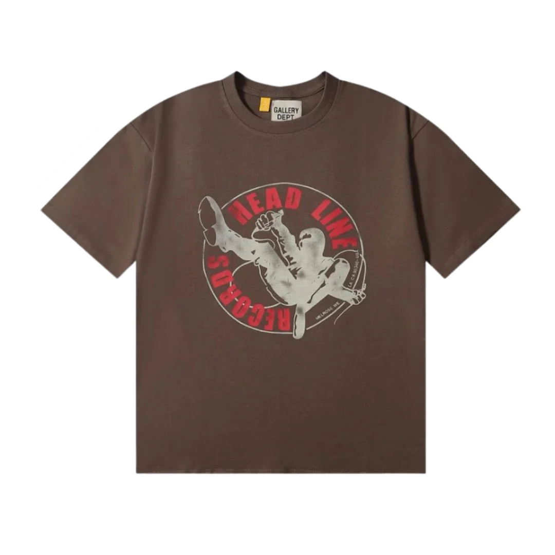 Gallery Dept. Headline Records T-Shirt Brown