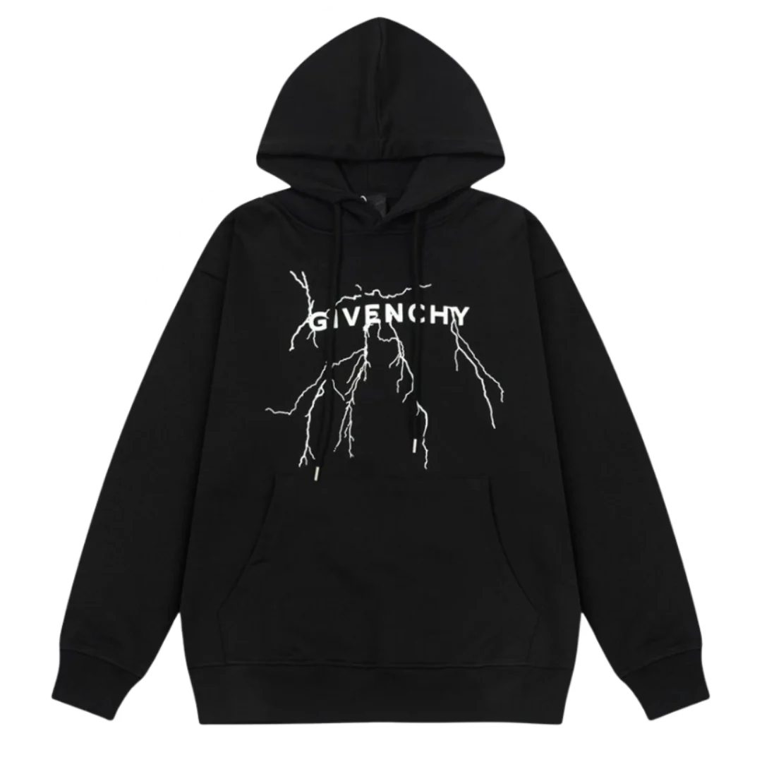 Givenchy Lightning Print Hoodie Black