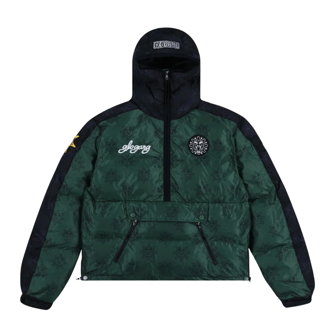 Glo Gang Halfzip Puffer Jacket Green
