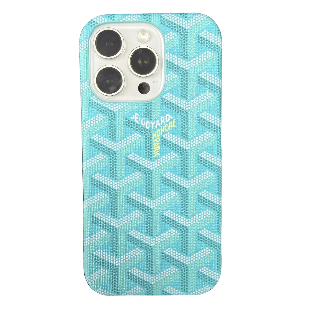Goyard Apple Phone Case Light Blue