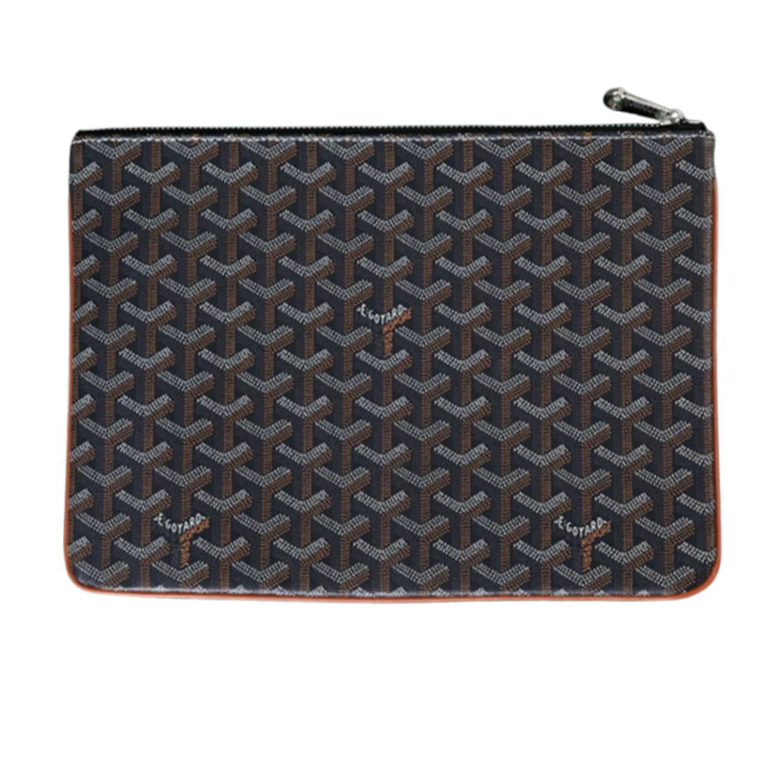 Goyard Senat MM Underarm Bag Black with Earthy Yellow