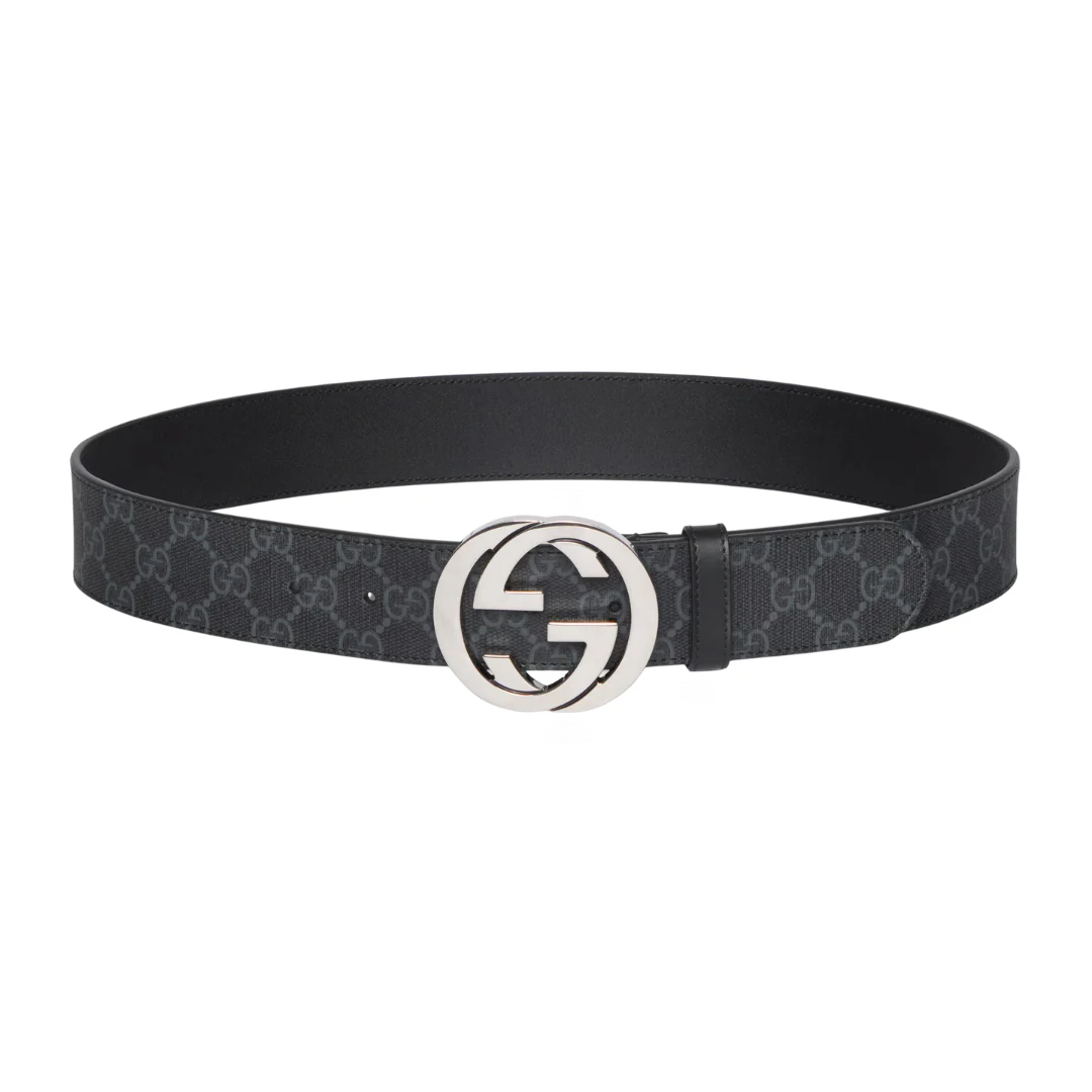 Gucci Belt Black & Silver Buckle