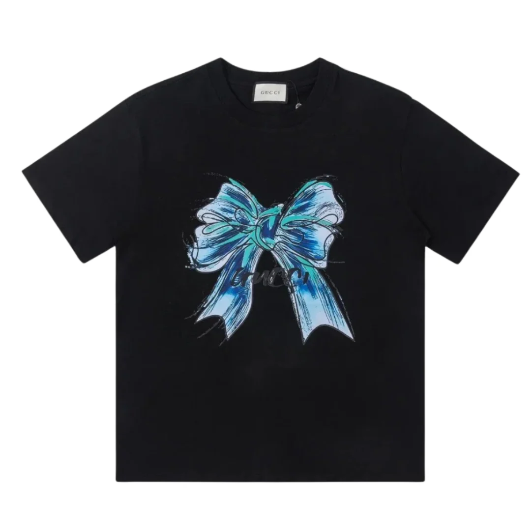Gucci Blue Tie T-Shirt Black