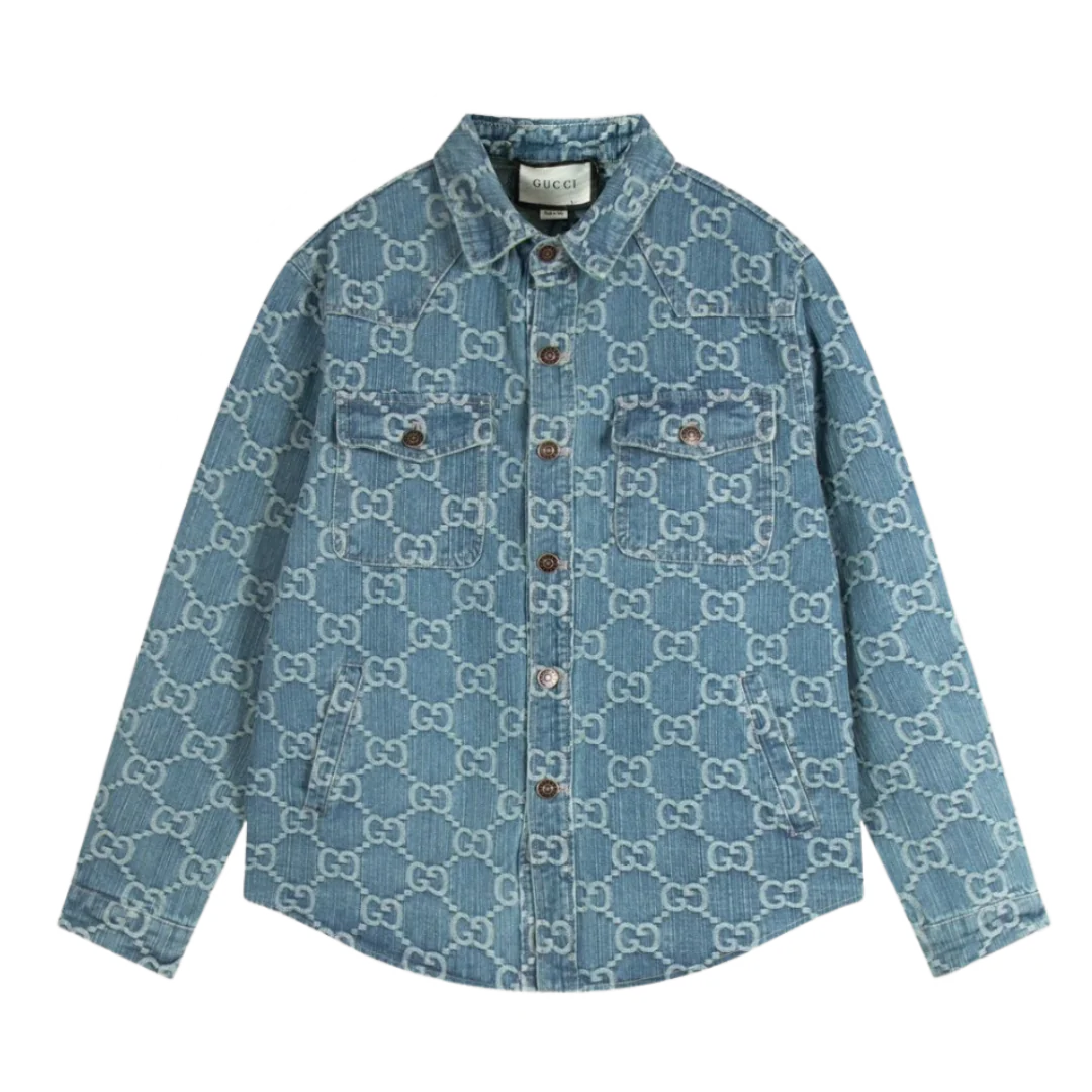 Gucci Button Up Jeans Jacket Blue