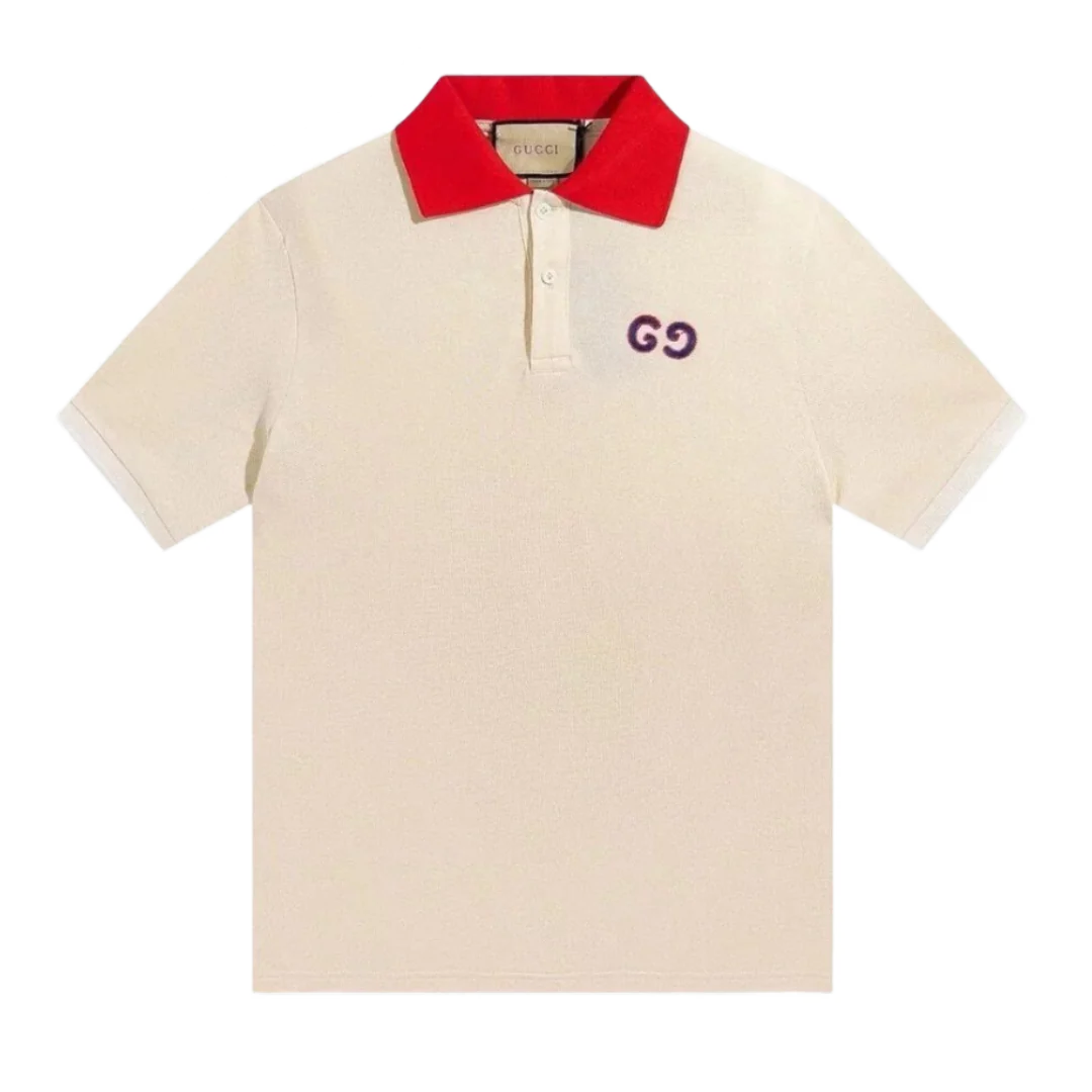 Gucci GG Polo Shirt Beige & Red