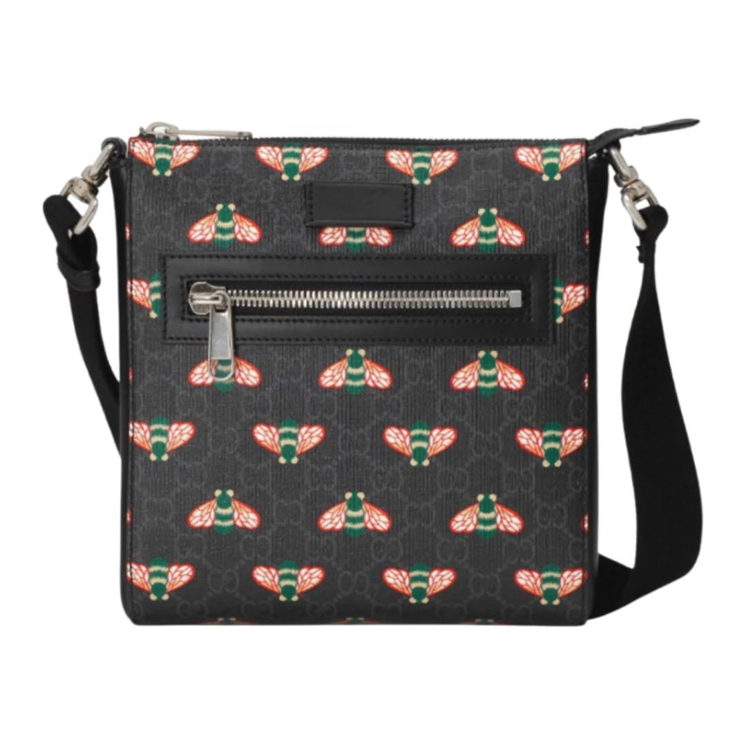 Gucci GG Shoulder Bag Black Butterflies