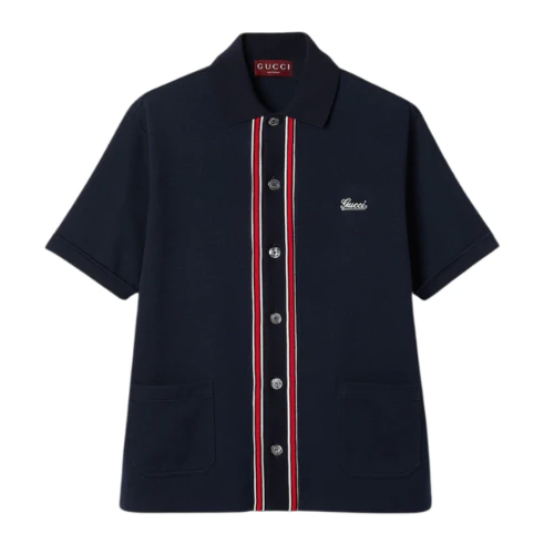 Gucci Knitted Shirt Navy Blue