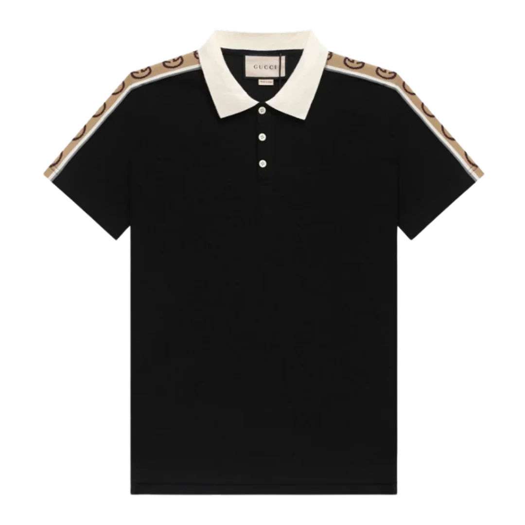 Gucci Polo Shirt Black & Beige
