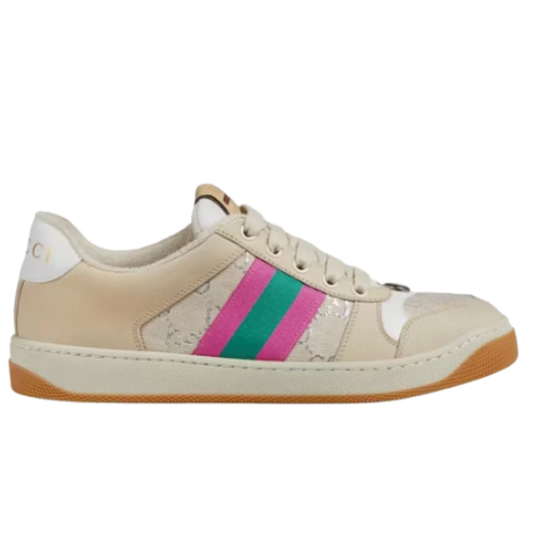 Gucci Screener GG Canvas Pink & Green Bagde