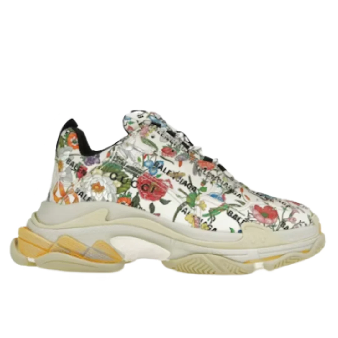 Gucci x Balenciaga The Hacker Project Triple S Flora Print