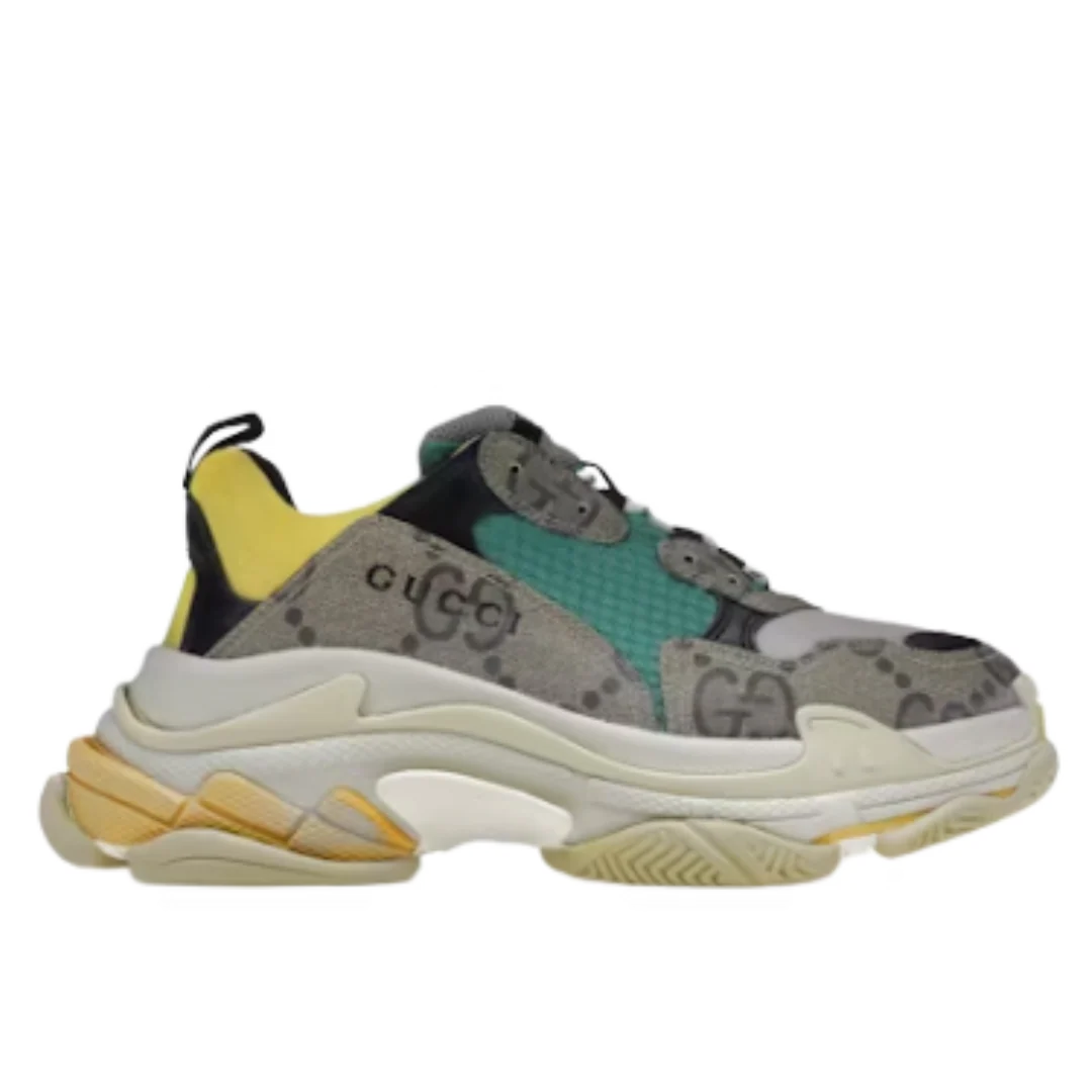 Gucci x Balenciaga The Hacker Project Triple S Grey Yellow Blue