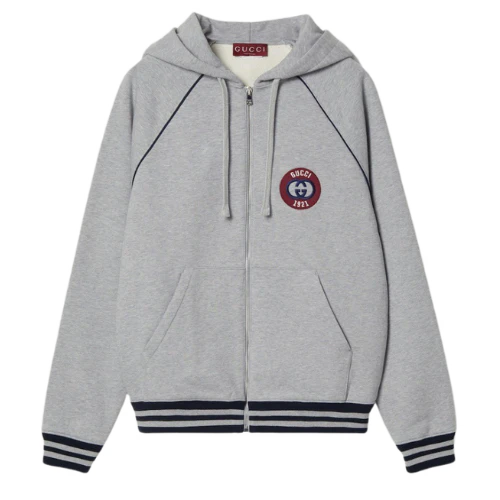 Gucci Zip Hoodie Grey