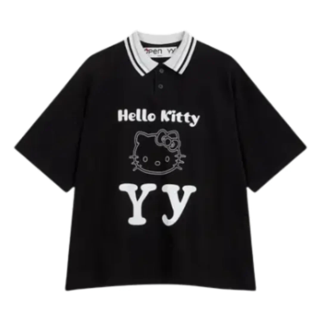 Hello Kitty YY Polo Shirt Black
