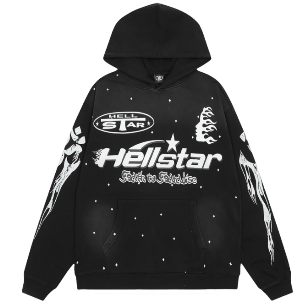 Hellstar Hoodie Washed Black