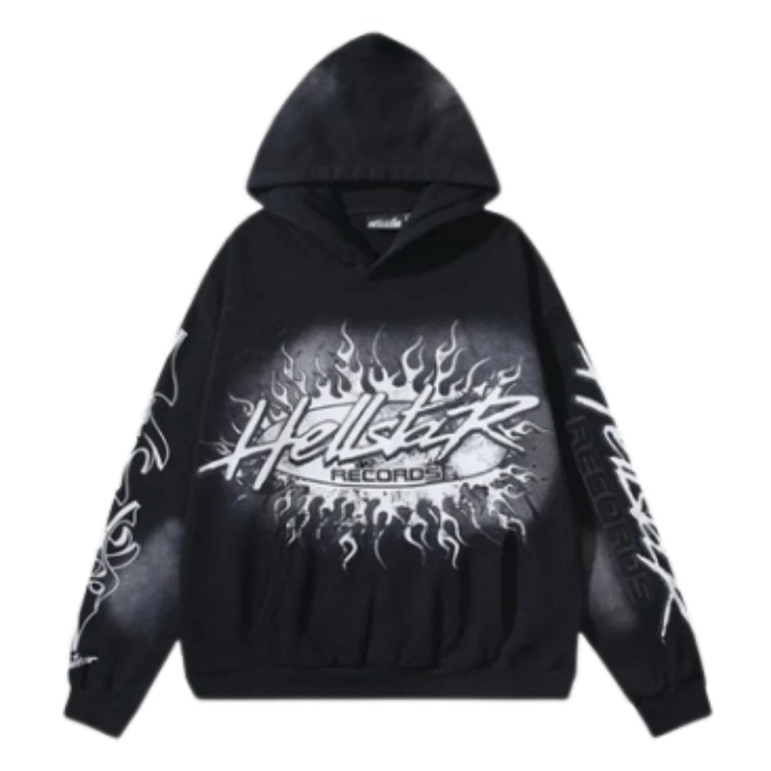 Hellstar Records Hoodie Black & Grey