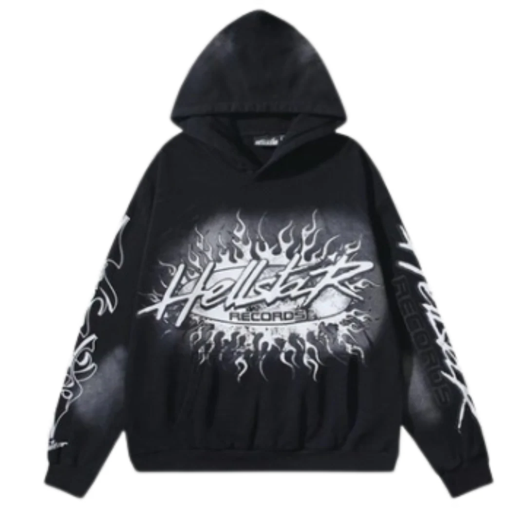 Hellstar Records Hoodie Black & White