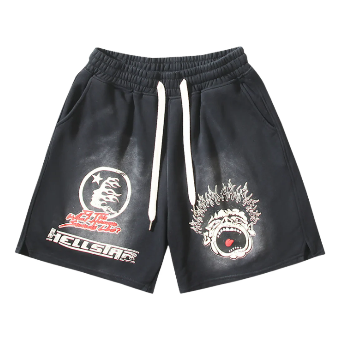 Hellstar Screaming Kid Shorts Black