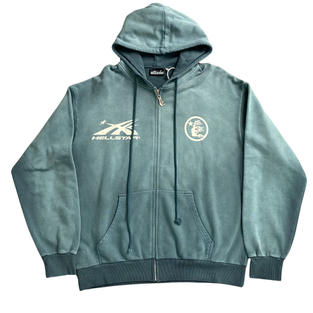 Hellstar Studios Zip Up Hoodie Green