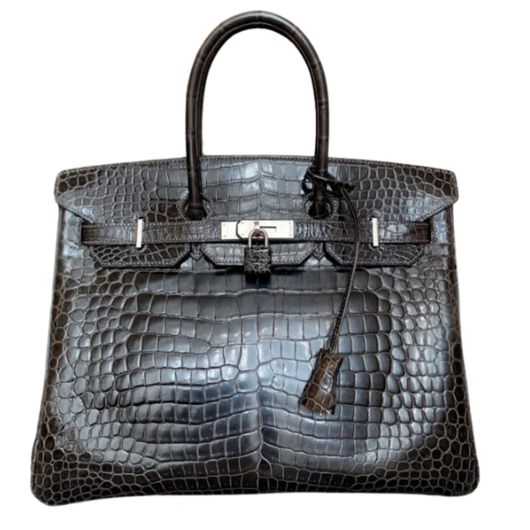 Hermes Birkin 35 Croco Purse Graphit
