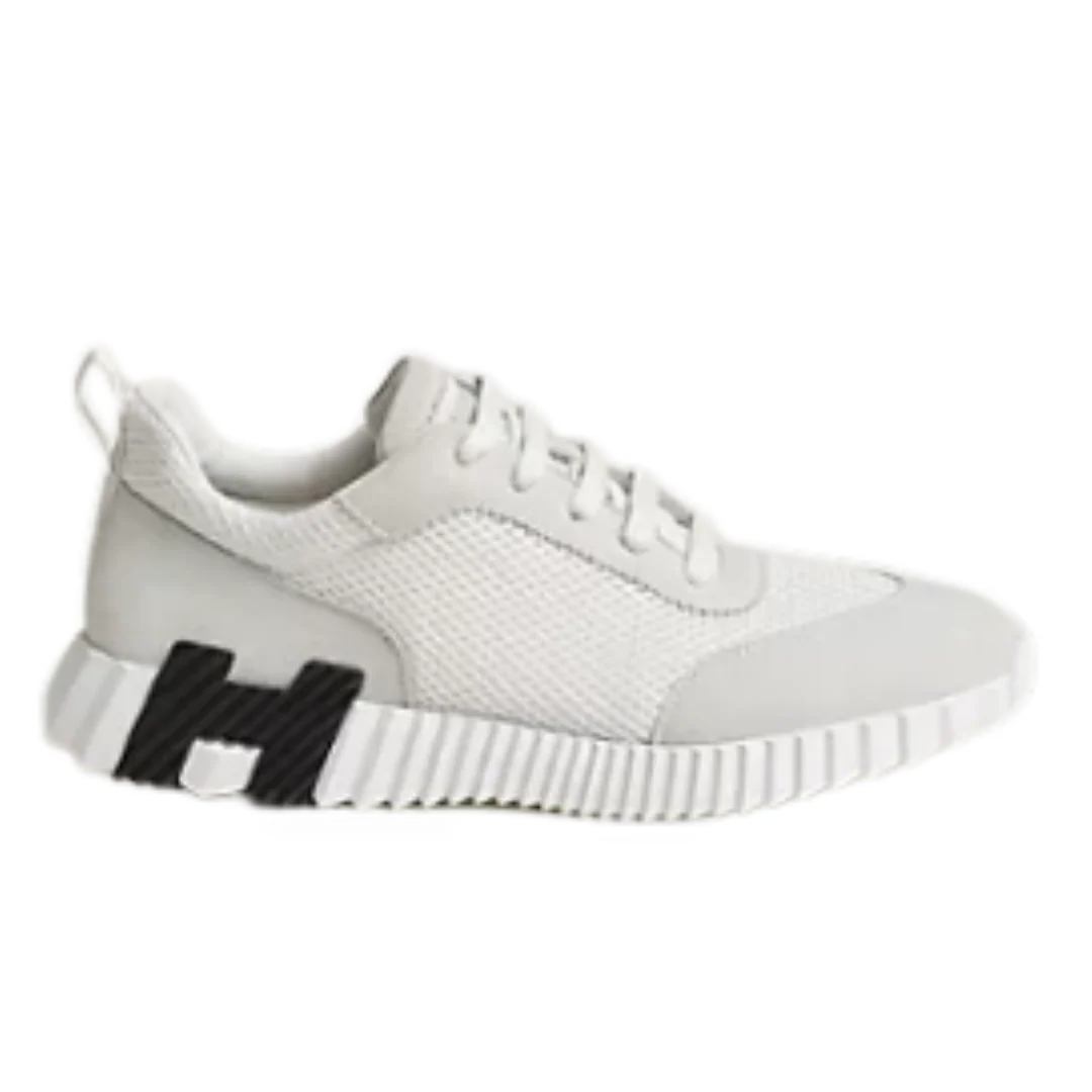 Hermes Bouncing Sneaker White & Black Logo