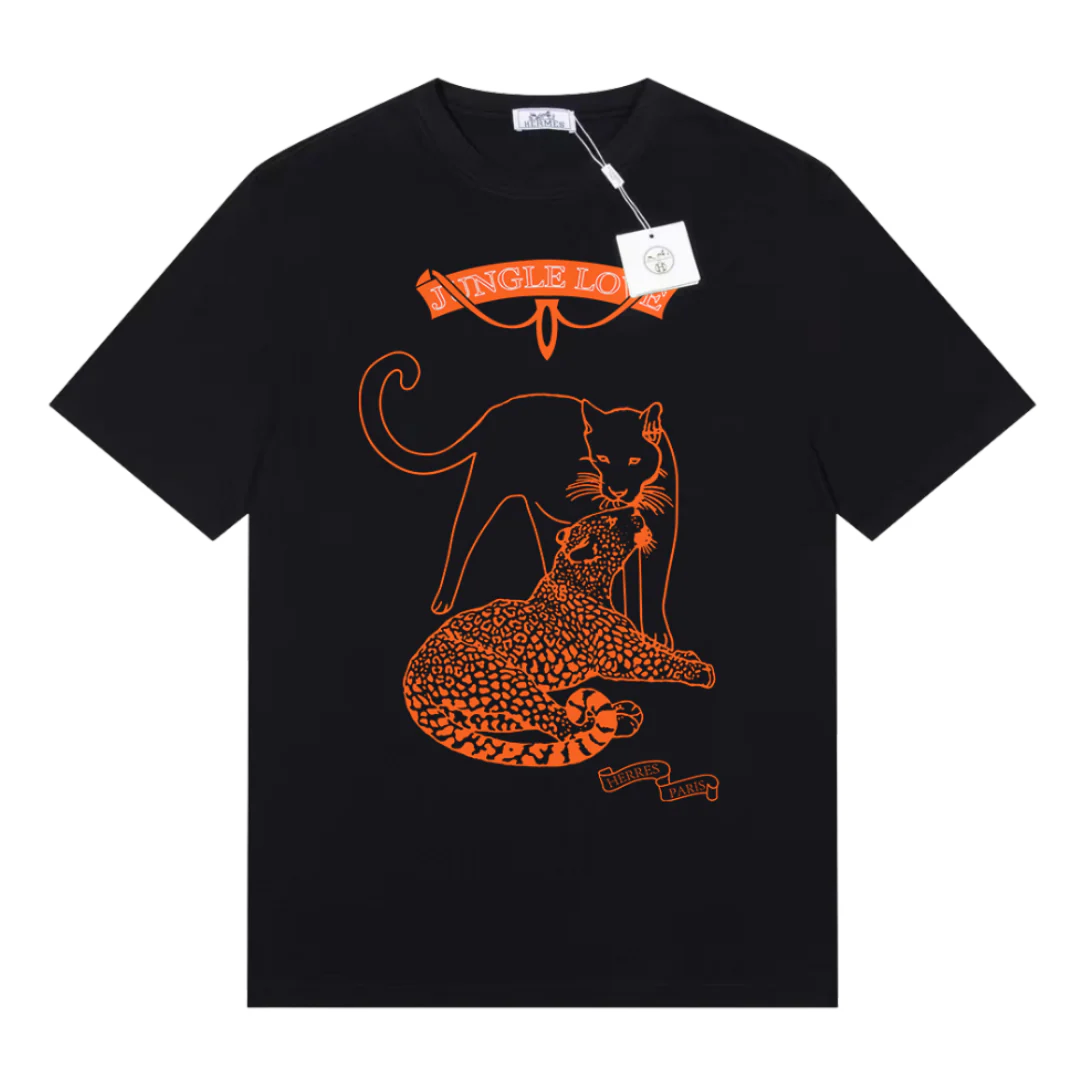 Hermes Cats T-Shirt Black & Orange
