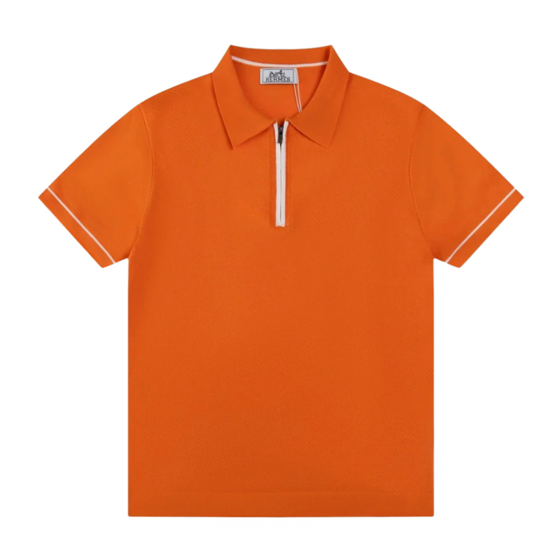 Hermes Halfzip Polo-Shirt Orange