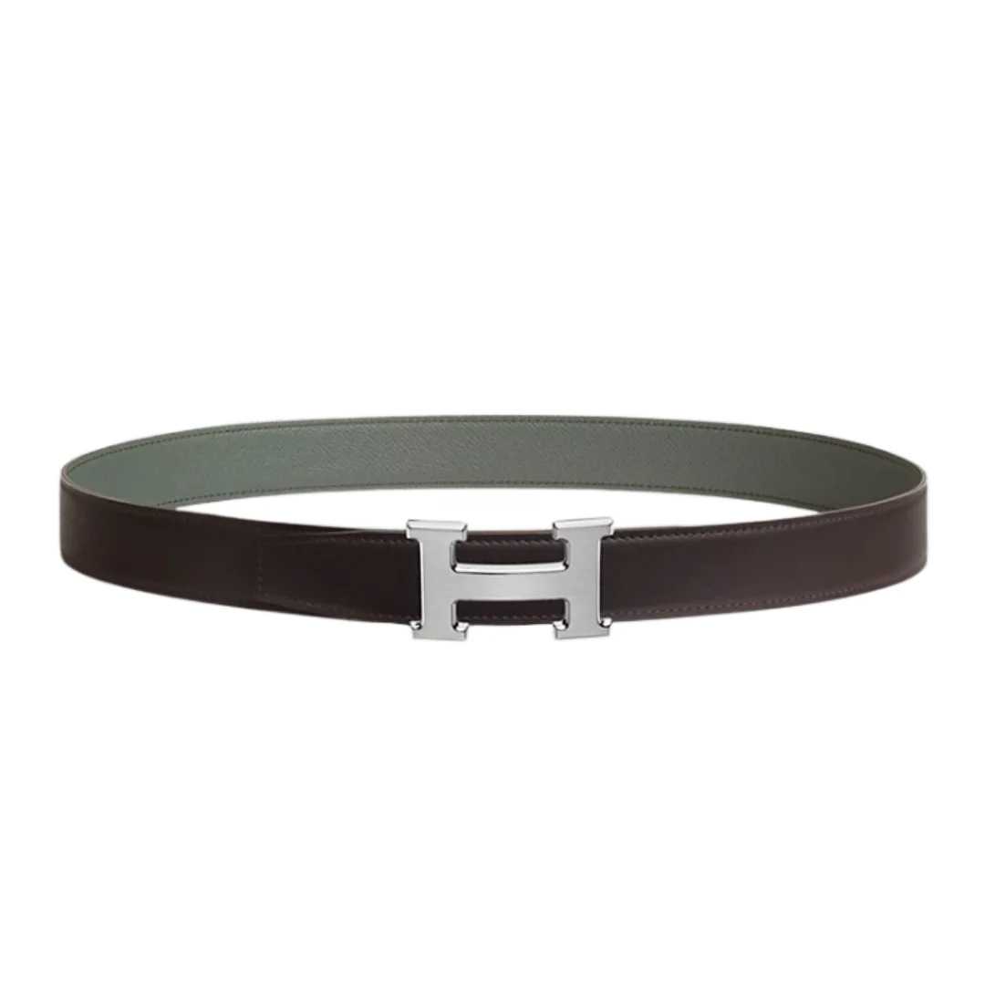 Hermes Leather Belt Black & Silver
