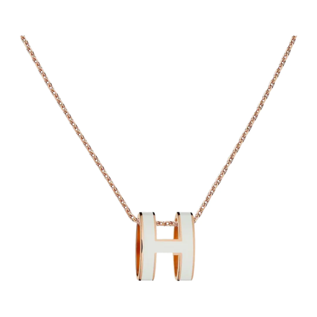 Hermes Pendant Pop H Blanc Necklace
