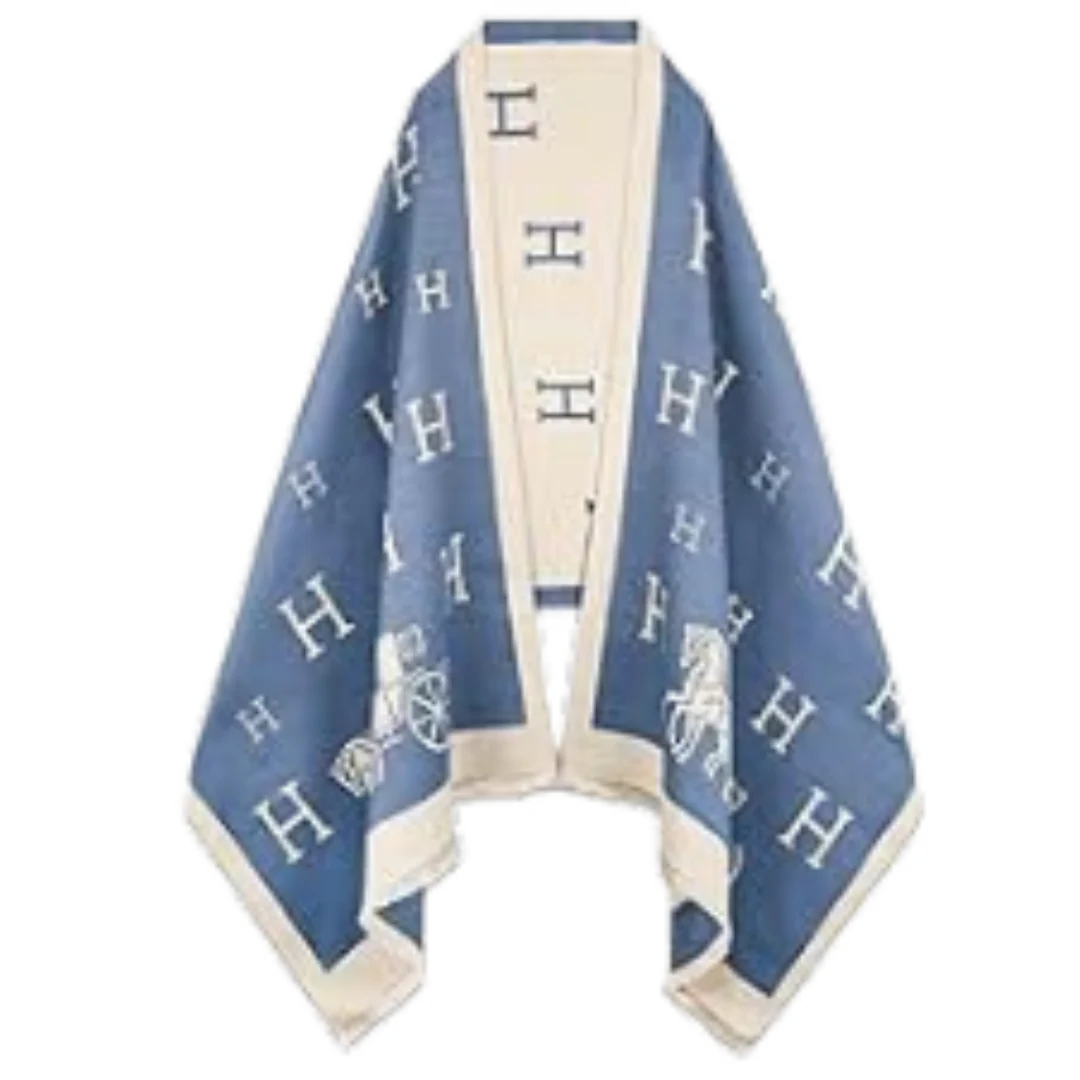 Hermes Scarf Blue & White