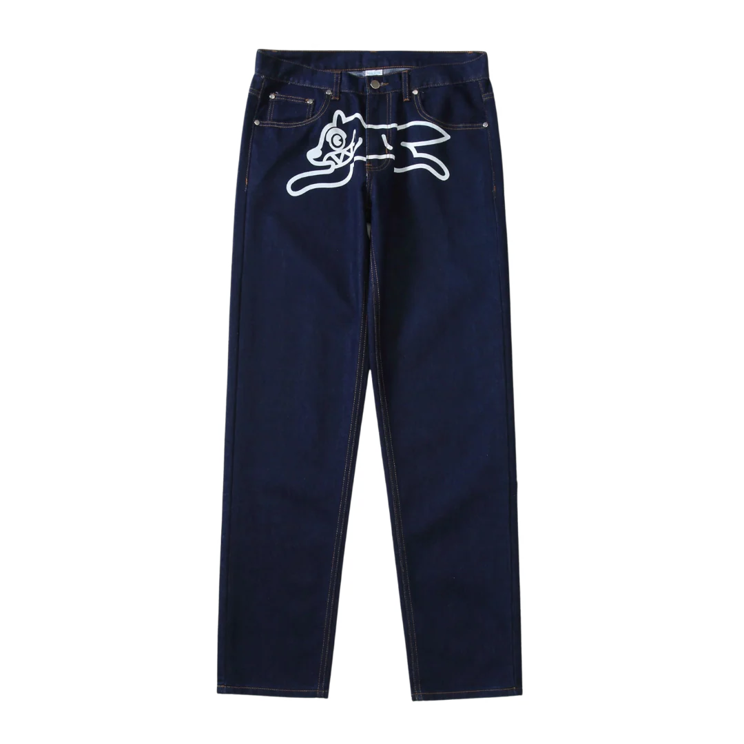 Icemen Dog Paint Jeans Blue