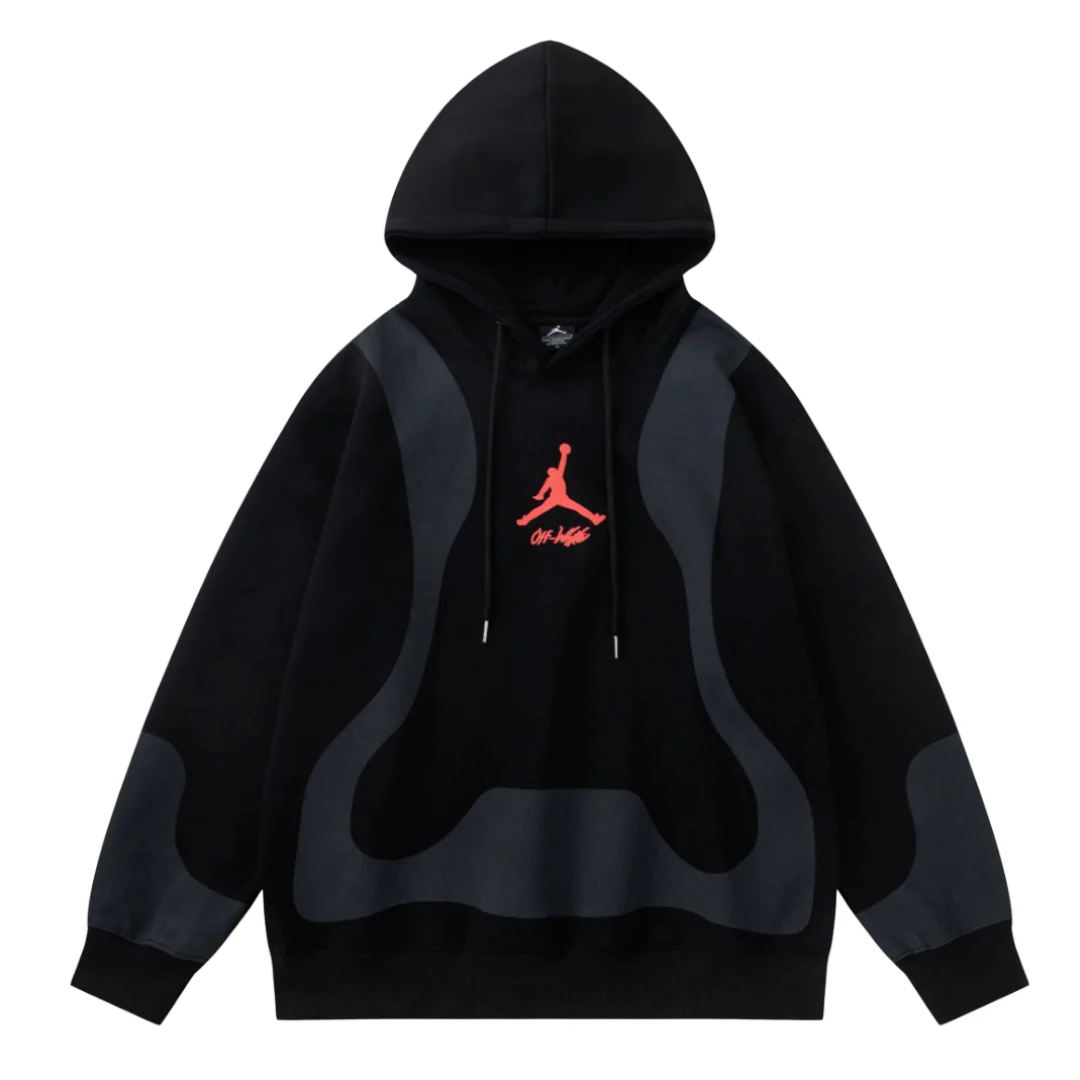 Jordan Orange Icon Hoodie Black