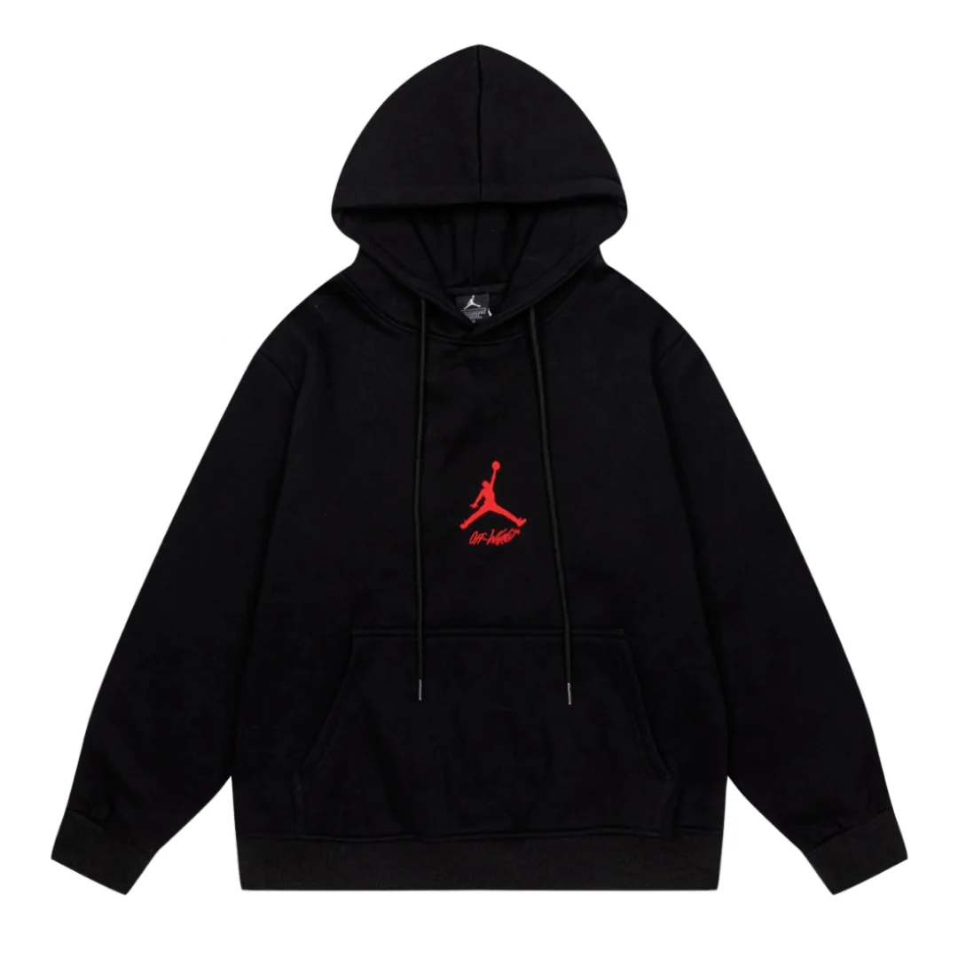 Jordan Red Icon Hoodie Black
