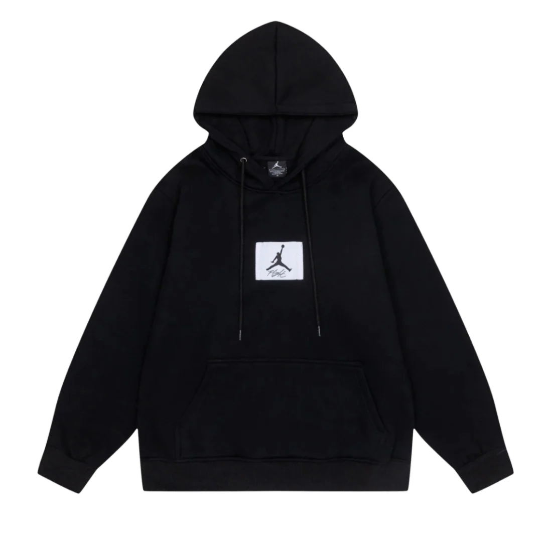 Jordan White Icon Hoodie Black