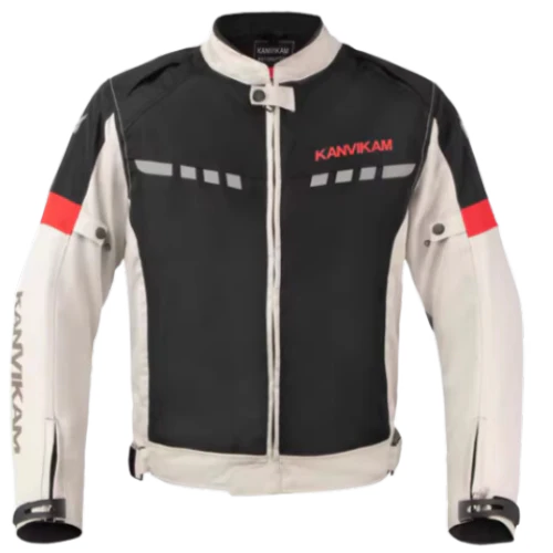 Kanvikam Motorcycle Jacket Black Cream