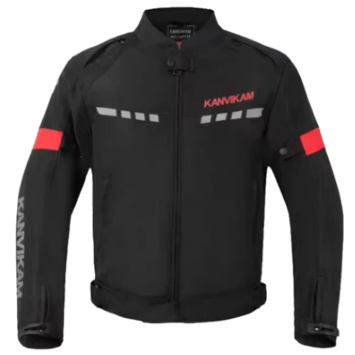 Kanvikam Motorcycle Jacket Black Red