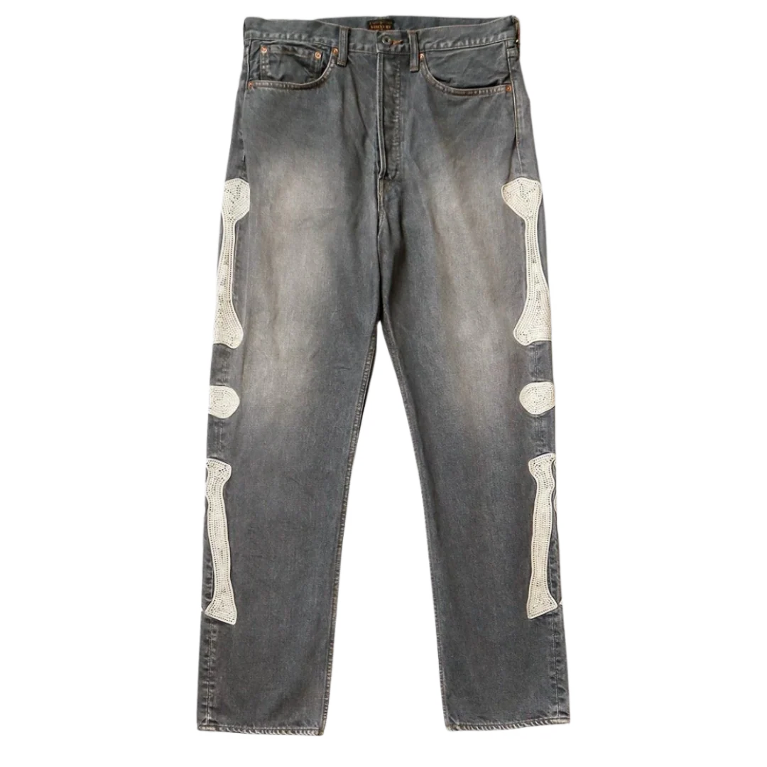 Kapital 14oz Skelleton Jeans Grey